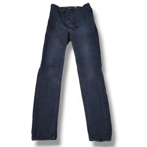 Free People Jeans Size 25 W25"L26.5" Skinny Jeans Ankle Jeans Stretch Lace Front